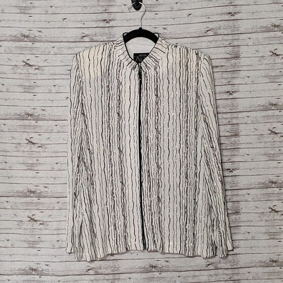 Petite Alex Evenings SZ:XLP white & black glittery - Picture 1 of 8